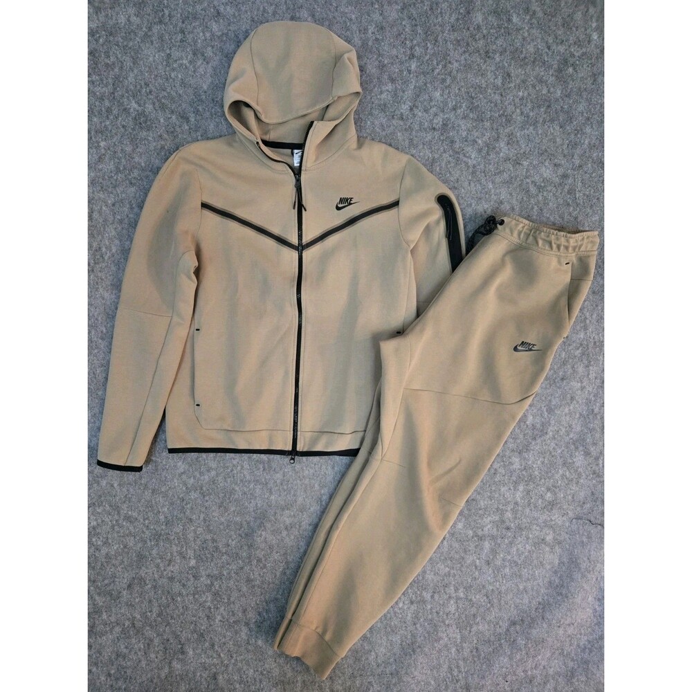 Nike NSW Tech Fleece Full Zip Hoodie Pants Outfit Sz L Khaki  Black CU4489-247